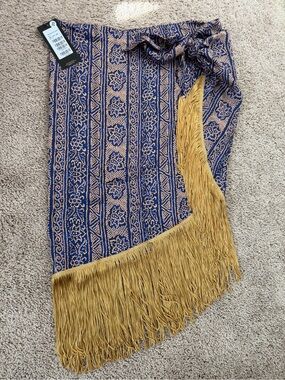 Patterned Sarong w/ fringe trim
